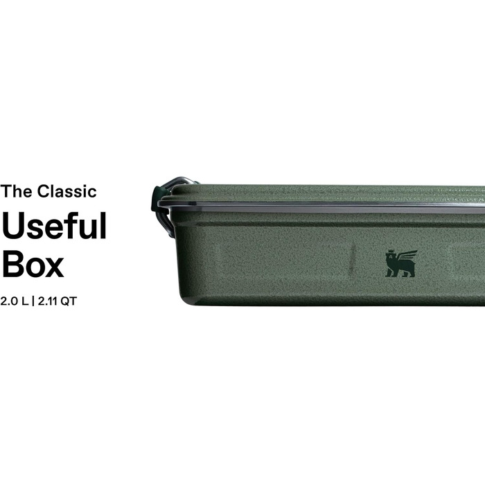 Ланчбокс зі сталі STANLEY 1913 Classic Box 1.2L/2.0L, герметичний контейнер для їжі, BPA-free, колір Hammertone Green