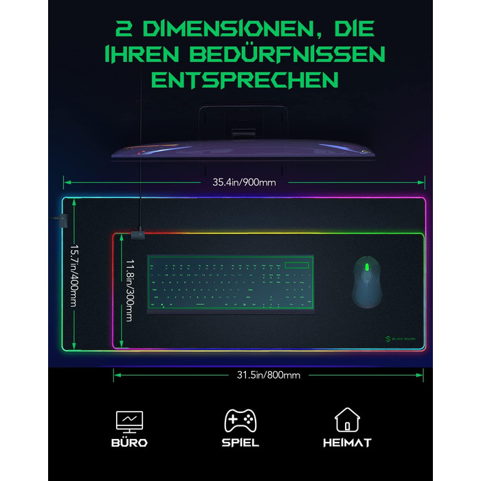 Ігрова мишка Pad Black Shark XXL 1200 x 600 мм - великий килимок для миші з водовідштовхувальним покриттям та антиковзною основою. Аксесуар для геймінгу Manta P4 (RGB)