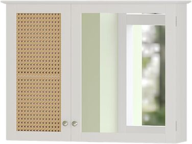 Дзеркальна шафа для ванної Vicco Rosario, біла, 68x49 см, 2 двері