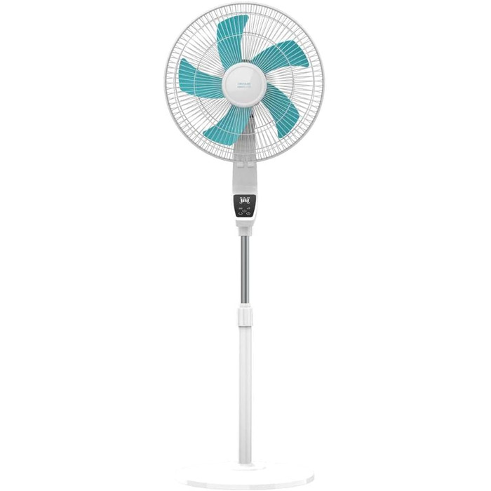 Вентилятор підлоговий Cecotec EnergySilence 610 Max Flow 70 Вт, 40 см, 4 швидкості, таймер 2 год, 90° обертання, регульований кут нахилу, пульт, білий/синій