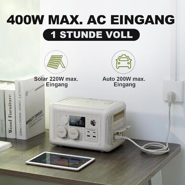 Портативна електростанція ALLPOWERS R600, ємність 299 Wh, номінальна потужність 600 W, пікова потужність 1200 W