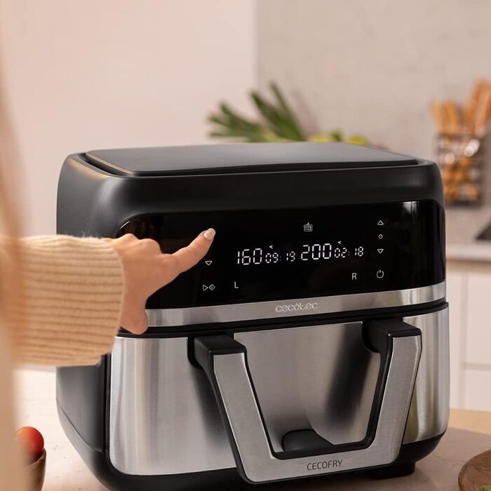 Аерофритюрниця Cecotec CecoFry Advance Double 9 л, 2850 Вт, цифрова, дієтична, подвійна чаша, PerfectCook