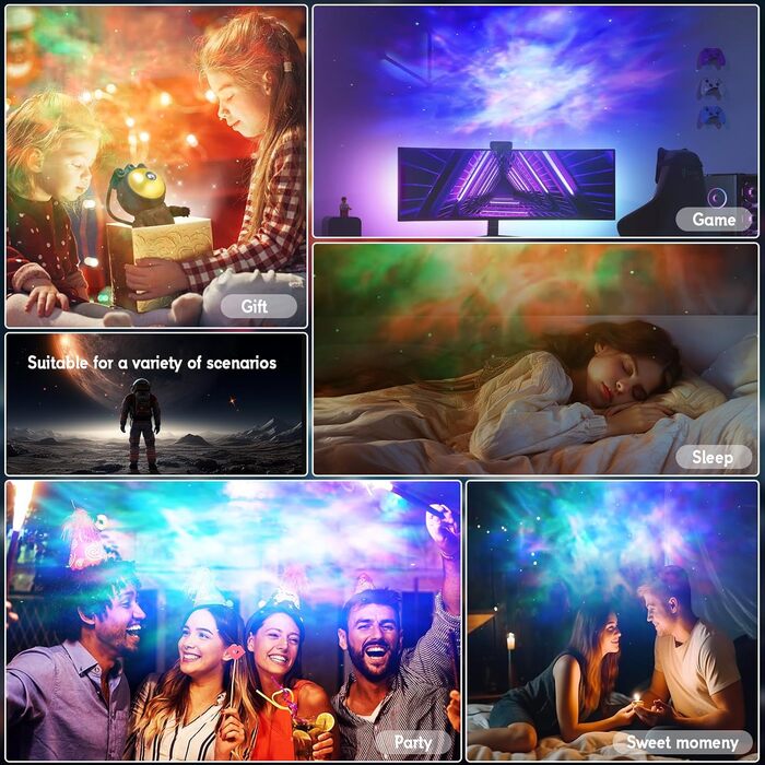 LED Проектор зоряного неба «Астронавт» — Планетарій Galaxy для дітей та дорослих, білий