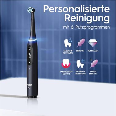Електрична зубна щітка Oral-B iO Series 8 Plus Edition (набір 2 шт), 6 режимів чищення, 4 смінні насадки, дорожній кейс, чорний/фіолетовий