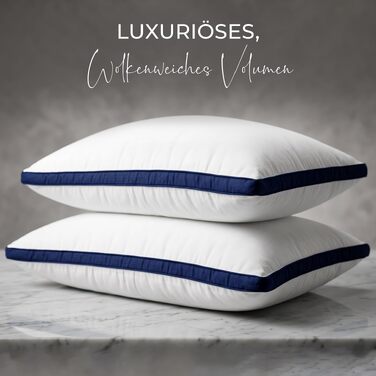 Набір подушок для сну Utopia Bedding, 40x80 см, дихаючі гіпоалергенні подушки, темно-синій колір (2 шт.)