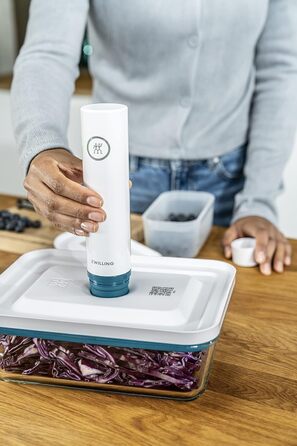 Вакуумний стартовий набір ZWILLING Fresh & Save, 16 предметів, пластик, з контейнером, помпою та пакетами, La Mer