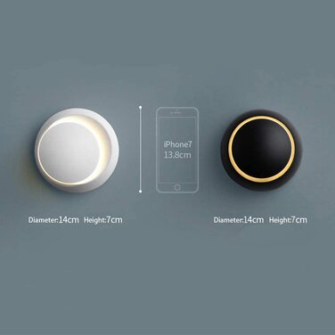 Сучасний настінний світильник LED Eclipse, креативна настінна лампа, тепле біле світло, 2 в 1, стельова LED лампа 5W, чорний метал, для спальні, вітальні, коридору