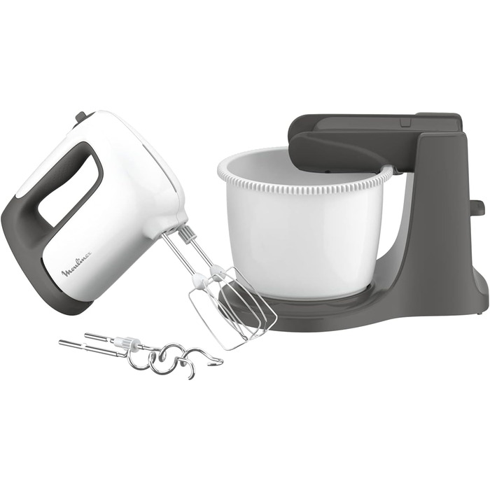 Міксер ручний Moulinex Prep'Mix+ HM4641 з нержавіючою сталлю, 5 швидкостей, чаша 2.5 л