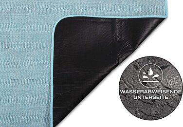 Водонепроникний килимок для пікніка та кемпінгу jilda-tex XXL 200x200 см, пляжний мат, стійкий до піску (Chillout-Petrol)