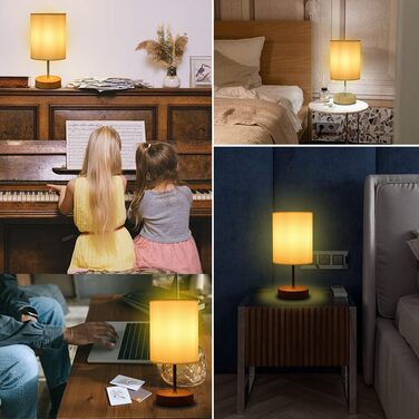 Настільна лампа HSLighting, 2 шт, LED, диммер, сенсорне керування, 3 рівні яскравості, мінімалістичний дизайн, для спальні, вітальні, читання, кругла форма