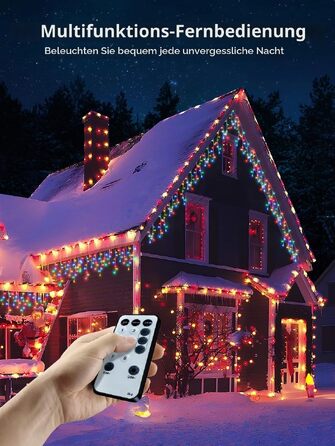 Світлодіодна гірлянда-завіса Eisregen 10м, багатоколірна LED штора для зовнішнього декору та вулиці