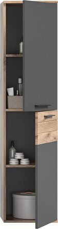 Підвісна шафа для ванної xonox.home Mason, сіра, 37x152x24 см