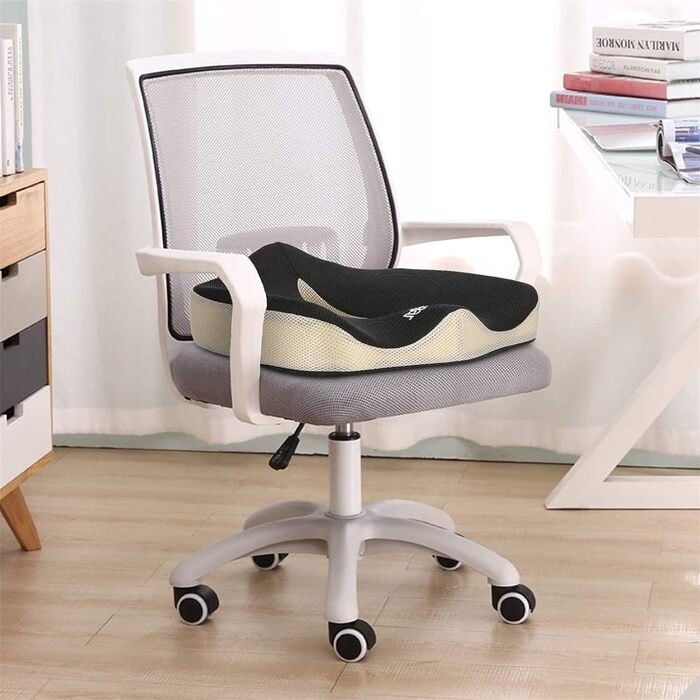 Ортопедична гелєва подушка Feagar з memory foam для сидіння — ергономічна подушка для офісного крісла, авто, інвалідного візка, проти болю у куприку, для дому та вулиці, літня, преміум якість