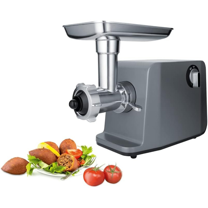 Електрична м'ясорубка Steba MG 3000Pro, 1200 Вт, 3 насадки (3/5/8 мм), велика насадка 6,6 см, нержавіюча сталь