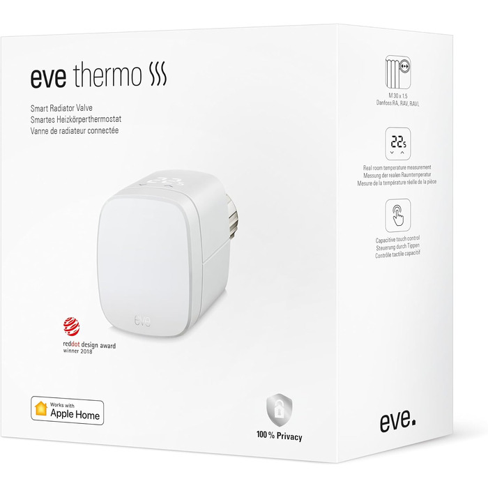 Розумний термостат для радіатора Eve Thermo (Apple HomeKit), білий