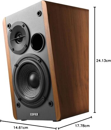 Акустична система Edifier Studio R1280DB 2.0 Bluetooth, активні полочні колонки (42 Вт) з ІК-пультом керування, цифрові входи, колір: дерево