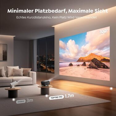 Проектор Google TV Beamer 4K Smart: Кінотеатр вдома 1080P FHD, Автофокус, Трапецеїдальна корекція, WiFi, Bluetooth, Портативний, Чорний