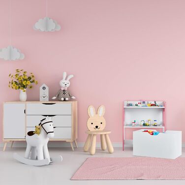 Дитяча ігрова полиця з конструкторами Relaxdays, ящик для зберігання на колесах, 60x52x26,5 см, іграшковий органайзер з МДФ, кольоровий