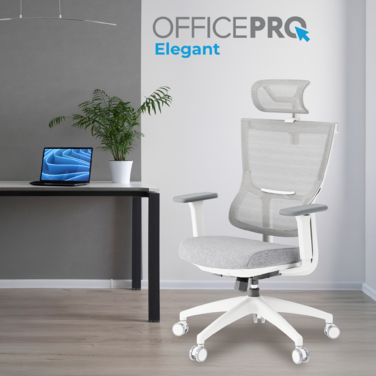 Крісло офісне OfficePro Elegant OC600-W-LG-LG