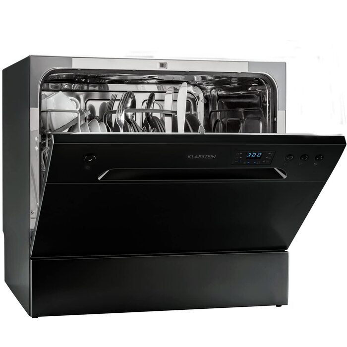 Посудомийна машина Klarstein Mini для 6 персон: компактна, тиха, з 7 програмами, для дому, офісу та кемпінгу, з підключенням до води