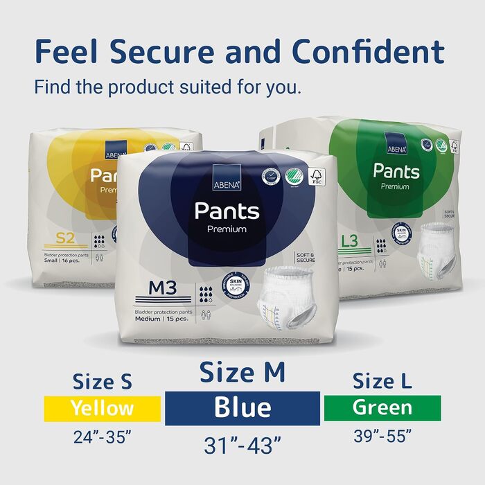 Підгузки-труси Abena Pants M3 Premium для дорослих, поглинаючі труси при сечовипусканні, розмір M