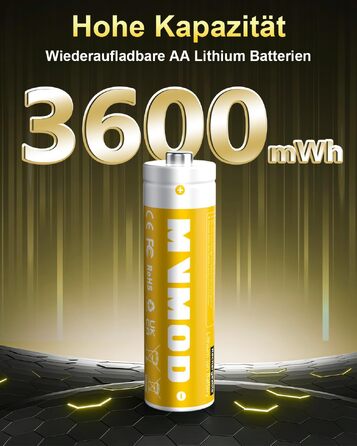 Набір акумуляторів AA 1.5V 3600mWh (12 шт.) з зарядним пристроєм та кейсом для зберігання, білий