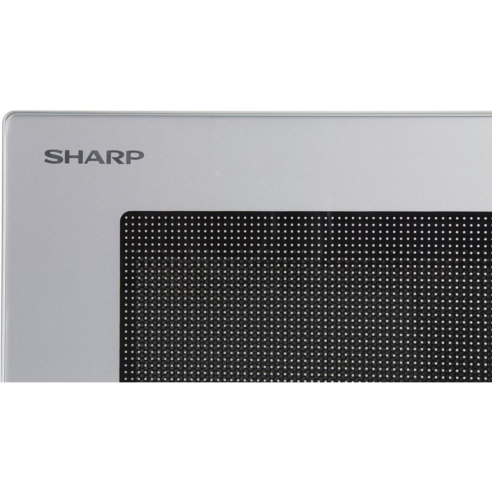 Мікрохвильова піч Sharp R204S, 20 л, 800 Вт, 6 режимів, срібляста, таймер, розморожування за вагою, скляний піддон 24,5 см