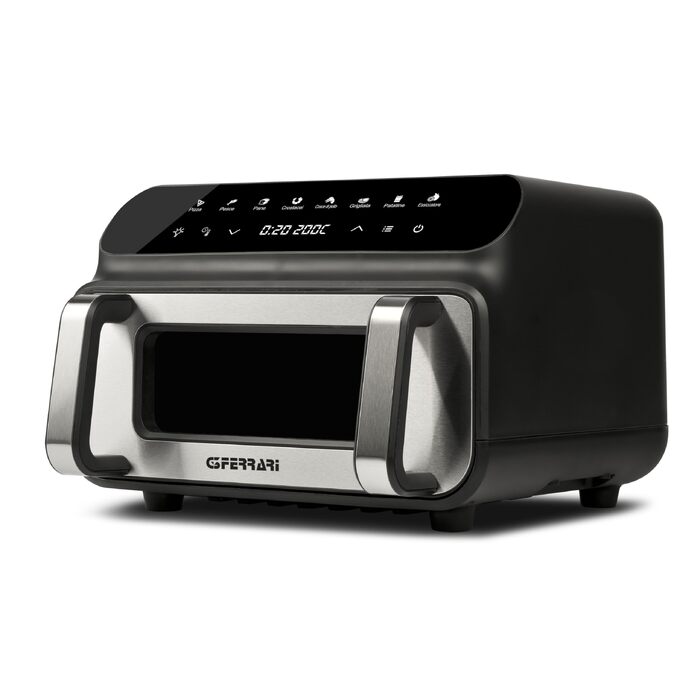 Мультифункціональна аерофритюрниця та BBQ-гриль G3 Ferrari Friggisano BBQ G10181, 2000 Вт, 10 л XXL, 8 програм, бездимовий гриль, BPA- та PFOA-safe, чорний/сріблястий