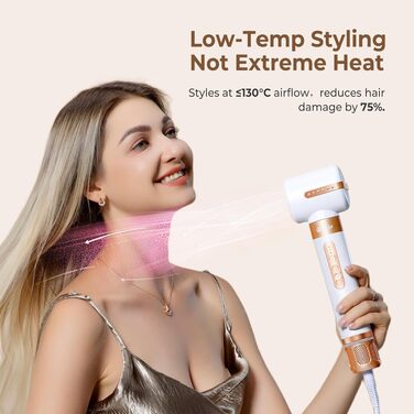 Hairstyler UKLISS Pro 7-в-1 з іонізацією: фен-щітка, кругла щітка, аерощітка для волосся, мультистайлер (білий)