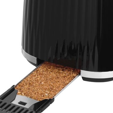 Тостер Russell Hobbs Eden на 2 тости, чорний - 6 режимів, підйом, розморожування, підігрів, лоток для крихт, тримач для булочок 27372-56