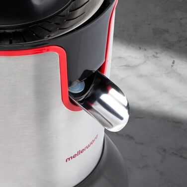 Соковижималка електрична Mellerware Juicy! 300W з системою Anti-Drop, 2 фільтри, для апельсинового соку (червона)