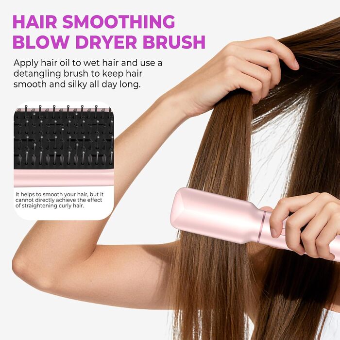Airstyler 5 в 1: Фен-щітка для волосся з насадкою для локонів, чорно-золотий (5 в 1: Рожевий) - професійний стайлер для укладання