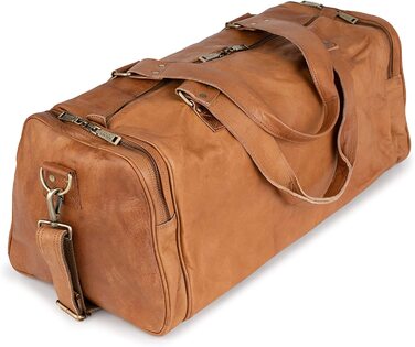 Шкіряна дорожня сумка Berliner Bags Oslo, 45л, коричнева, з 2 зовнішніми кишенями, для чоловіків і жінок