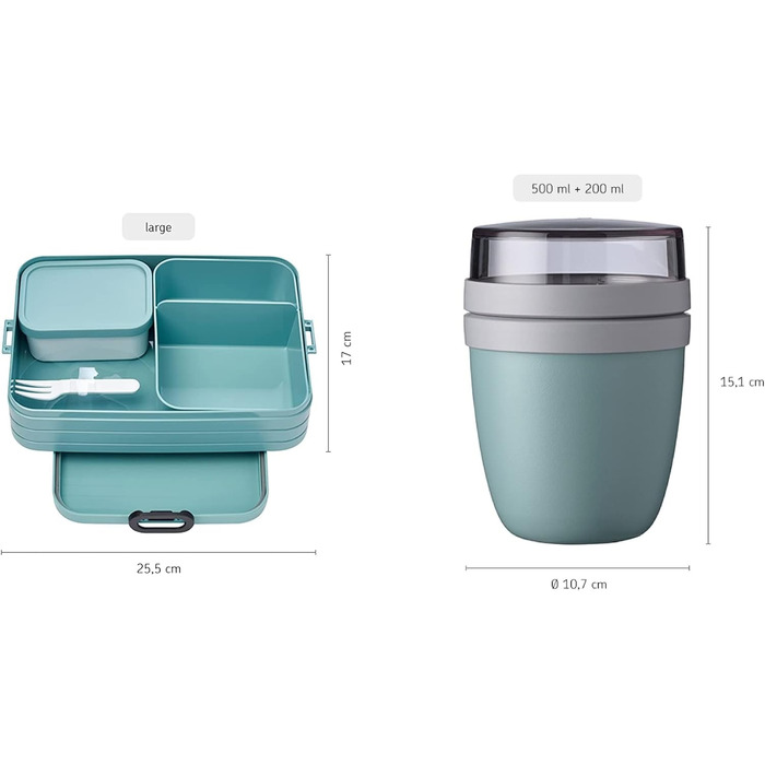 Набір ланчбоксів Mepal Lunch to go Set з контейнером Lunchpot, великий бенто-бокс з відділеннями для дорослих, Vivid Lilac