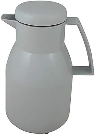 Термос Helios Wash Thermoskanne 1L: 6 годин тепла, 100% герметичний, для миття в посудомийній машині, з подвійним скляним вкладишем (сірий)