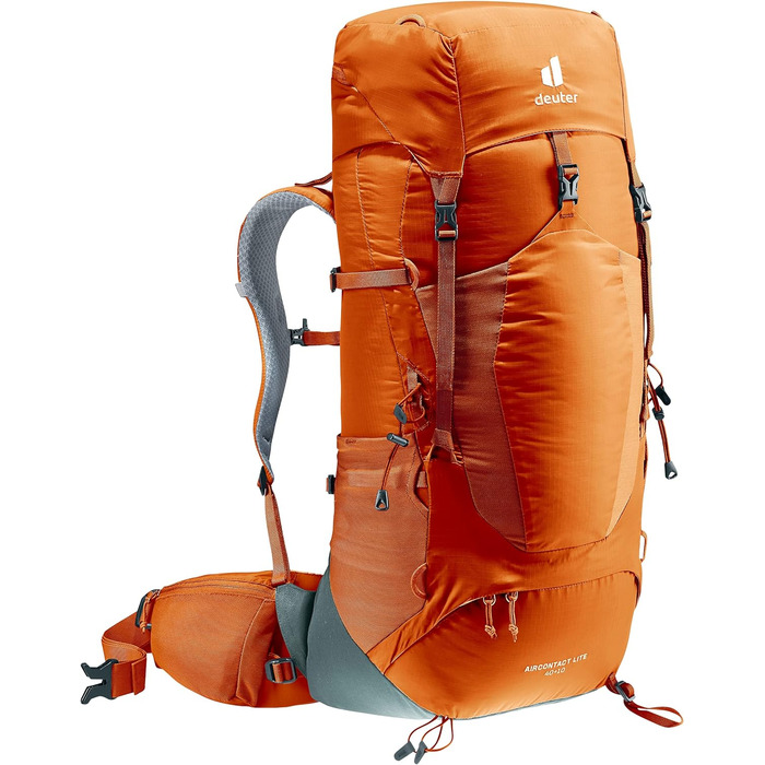 Рюкзак Deuter Aircontact Lite 40+10 л для трекінгу, каштаново-бірюзовий, легкий, одноколірний