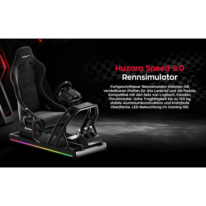 SIM-рейсинг кокпіт huzaro Speed 6.0 з кріпленням для монітора до 50