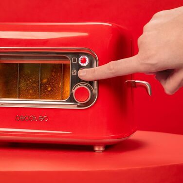 Тостер Cecotec RetroVision червоний, 2 відділення, 700 Вт, ретро-дизайн, автоматичне вимкнення