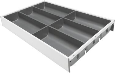 Blum AMBIA-LINE органайзер для столових приборів, вставка для ящиків 300×475×50 мм, сталь, м'яке покриття Softtouch, білий/сірий, для кухні