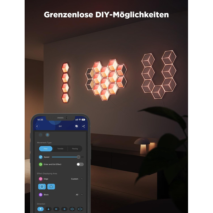 Світильник Govee Glide Hexagon Light Ultra, 3D RGBIC, Wi-Fi, 129 LED, сумісний з Alexa, 60 режимів, для геймерської кімнати, стіни, декору, 10 панелей, білий