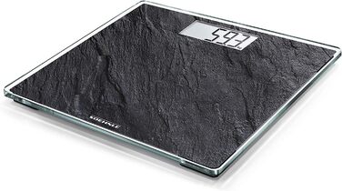 Електронна вага Soehnle Style Sense Compact 300 Slate, чорна, до 180 кг, LCD-дисплей, велика платформа, ультратонкий дизайн