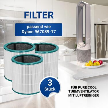 HEPA фільтр VIOKS для очищувачів повітря Dyson Pure Cool TP02/TP03/AM11 - 3 шт.