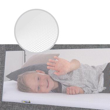 Захисний бортик для ліжка Hauck Sleep N Safe Plus XL (Сірий Меланж) для дітей від 18 міс. до 5 років, 150x50x44 см, складаний, портативний