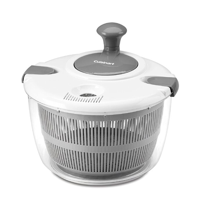 Салатниця-сушарка Cuisinart CTG-00-SAS велика 5 л, біло-сіра - для миття, віджимання та сушіння салату, фруктів та овочів