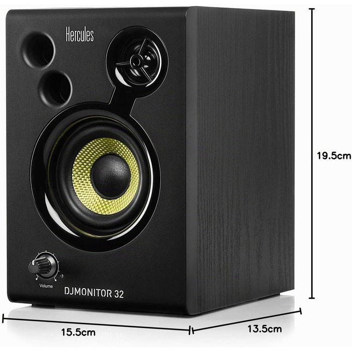 Hercules DJSpeaker 32 Party – Активні монітори для DJ, 2x15 Вт RMS, з вбудованими світловими ефектами, Чорні