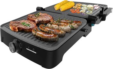 Електрогриль Cecotec Rock'nGrill 2000 з відкритим грилем, 2000 Вт, антипригарне покриття, регульована температура