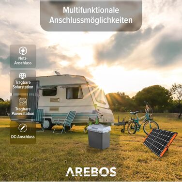 Електрична термоелектрична автохолодильник Arebos 25 л, червоний, з функцією охолодження та підігріву, ECO режим, 12/230 В, для авто та розетки