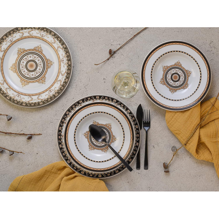 Сервіз столовий Creatable Majestosa, 12 предметів, порцеляна, чорний, багатобарвний, 31x30x24 см