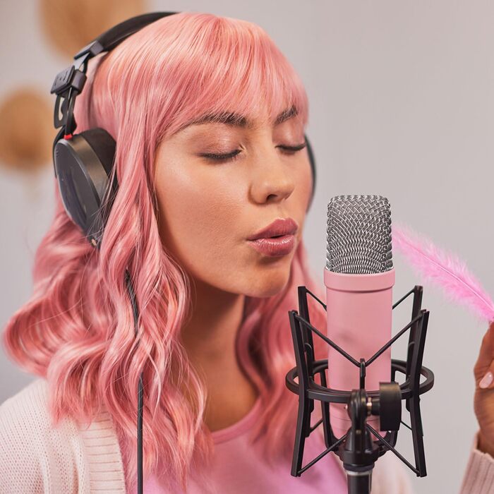 Студійний мікрофон Rode NT1 Signature Pink з мікрофонною стійкою keepdrum