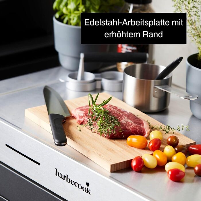 Барбекю-стіл Barbecook Premium Buddy з місцем для зберігання та вбудованим відкривачем для пляшок, для газового гриля, 84 x 46 x 90 см